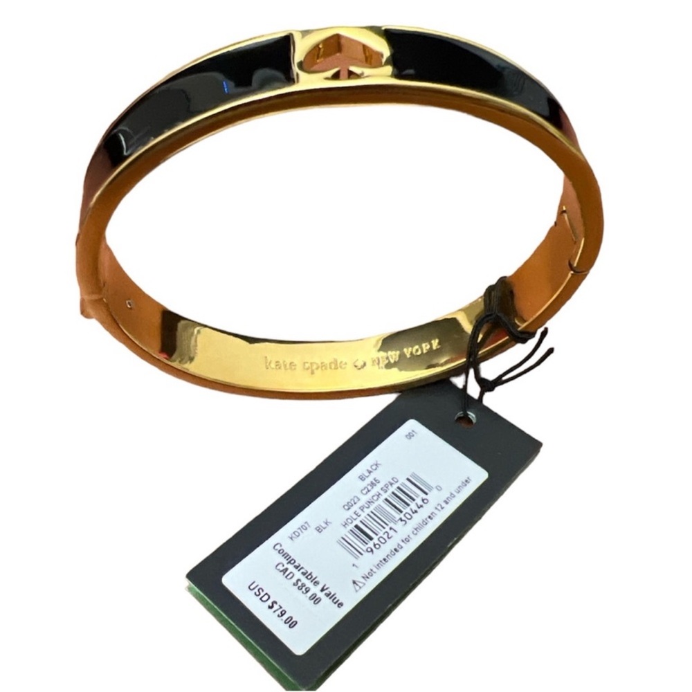 Kate Spade black & gold bangle bracelet